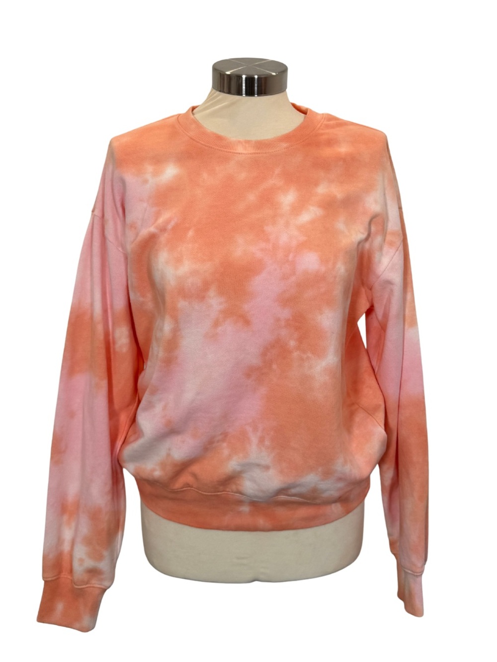 Forever 21 Orange & Pink Tie-Dye Crewneck Sweatshirt